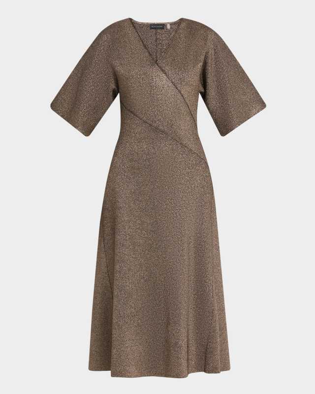 The Everly Lurex Wide-Sleeve Midi Sweater Dress